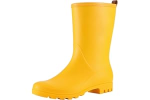 Asgard Women's Mid Calf Rain Boots Waterproof Garden Shoes Slip on Rubber Boots