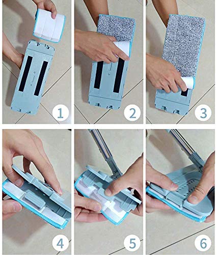 image for Buyplus Flat Floor Mop and Bucket Set - Home Floor Cleaning System,Wet