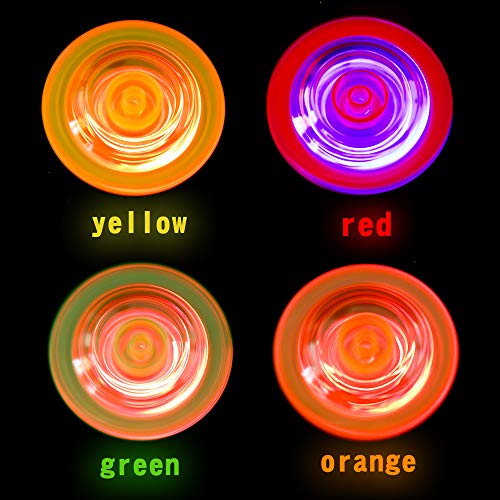 PROLOSO 20 Pcs Light Up Spinning Tops Flashing Gyro LED Gyro Fidget Spiral Twister Toys Bulk Toys Glow in The Dark Party Favors - Thumbnail 3