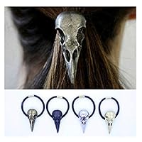 Wendingstan skulls Women Girls Hair Tie Rope Rubber Bands Elastic Ponytail Holders Pack of 4 (Black+Golden+Silver+Bronze)