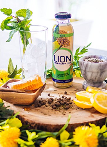 LION Dandelion Tea – 6 Bottle Variety Sampler - Improves digestion and a super detoxifier Delicious and Refreshing Whole plant (dandelion leaf, root, flower).Anti-inflammatory and antioxidant.
