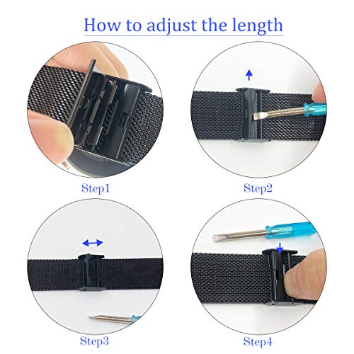 Watch Bands,16mm 18mm 20mm 22mm Replacement Stainless Steel Metal Mesh Band,Quick Release Watch bands Metal Bolt,Smart Watch Wristbands for Men Women.