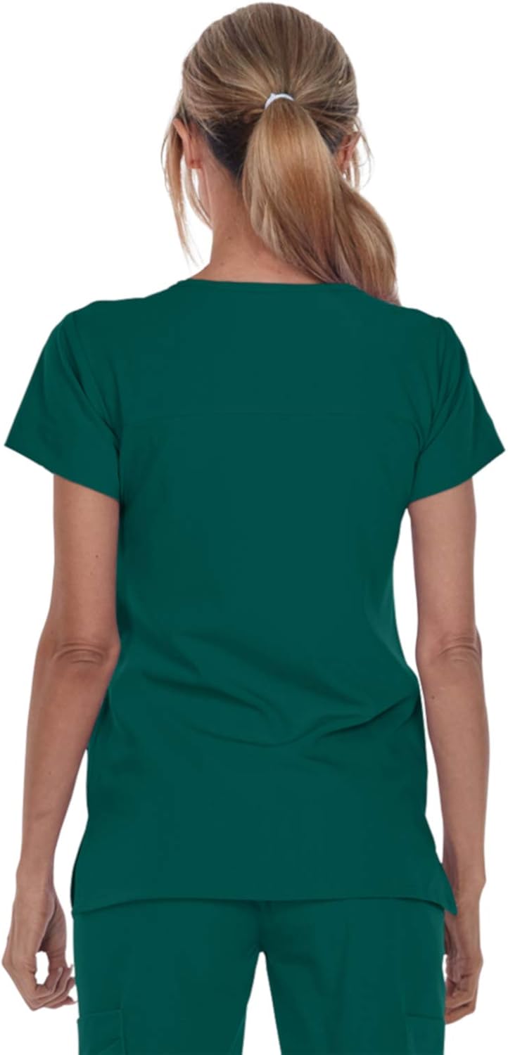 Grey's Anatomy Signature Women's 2121 Two Pocket Notch Yoke Neck Scrub Top: Clothing