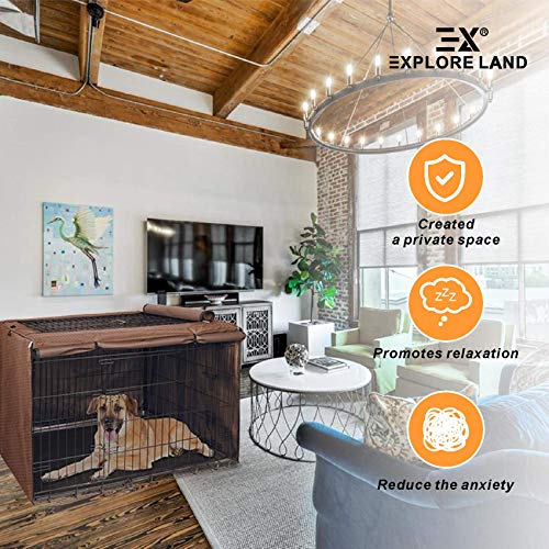 Explore Land Dog Crate Cover for 36 Inches Wire Cage, Heavy-Duty
