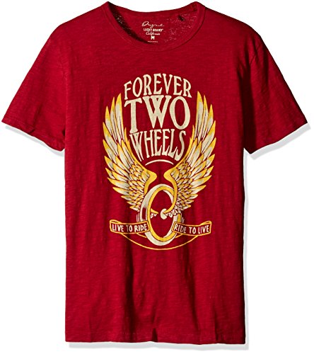 Lucky Brand Men's Forever Two Wheels Graphic Tee, Biking Red, X-Large