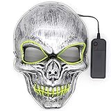Hasiben Halloween Cosplay LED Light up Skull Mask for Festival Party Halloween Costumes