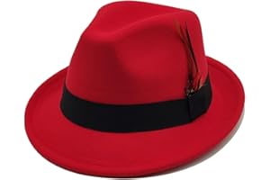 MIVBUKS Unisex Trilby Hats Classic Fedora Hats for Women Men Dress Hats Felt Short Brim Fedoras Hat Panama Hat with Band