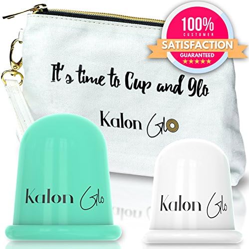 Anti Cellulite Vacuum Cup - 2pc Silicone Cupping Therapy Sets for Cellulite Removal Fascia Blaster Suction Massage and Joint Pain Relief - BONUS OFFER Cosmetic Storage Bag &amp; E-Book included
