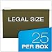 Pendaflex Reinforced Hanging Folders, Legal Size, Standard Green, 1/5 Cut, 25/BX (4153 1/5)