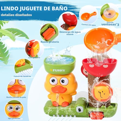 Children's Toys 1 Year Old, Baby Toy 6-12 Months, Baby Bath Toys, Baby Bath Gift, Baby Gift 1 2 Year, 1 Spoon & 3 Stackable Animal Cups, Game Boys Girls 1 2 3 Years