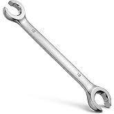 Zelphvt Double Open End Flare Nut Wrench, 16mm 18mm Silver | Double Open End Line Wrench, 15-Degree Offset Line Wrench for Brake Line and Fuel Line Repair, Automotive Tool with Openings