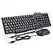 Wired Keyboard and Mouse Combo, Computer USB Office Keyboard with 6 Feet USB Cable and 3 Button Mouse, Support Windows 10/8 / 7 / Vista/XP, Mac, Linux, Black, Gofreetech