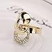 18K Gold Plated Spiral Jewelry Sets For Women Wedding Party Crystal Necklace Earrings Bracelet Rings