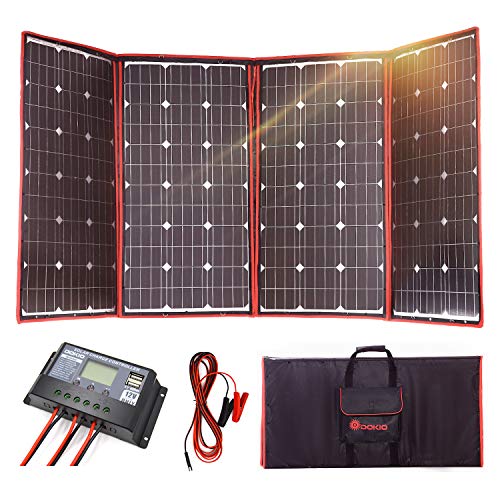 DOKIO Foldable Portable Solar Panel 100 Watt 12 Volt Monocrystalline Solar Suitcase with Waterproof Charge Controller main image 1
