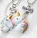 Pibupibu BFF Necklace Friend Necklace for 2 Girls Best Friends Forever Resin Pendant BFF Tags Necklace Gift Set (2-Unicorn)