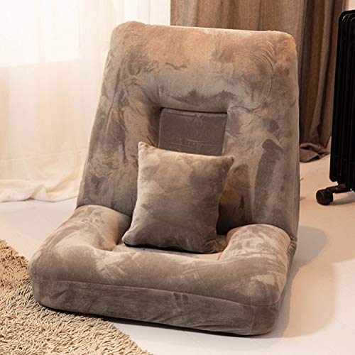QIANBAOBAO Foldable Lazy Couch, Single Bedroom Bed with Floor Chair,
Balcony Back Lazy Sofa, Grey/Blue/Yellow/Green/Brown Sofa Chair
(Color : Gray)