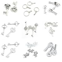 31 Pieces Jewelry Making Charms Fake Skeleton Key Monkey Magic Keys Chain Flower Pig Piggy Ring Key