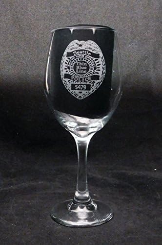 Police Wine Glass, Police Badge, Police Officer gift, Law Enforcement gift, Police gift, Police glass