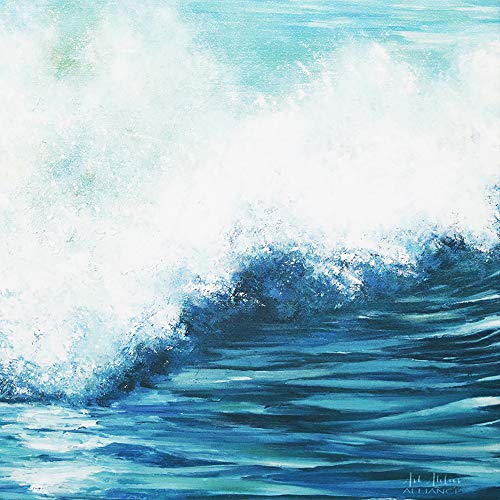 Madison Park, Water Tide 5 Piece Set Wall Art Gel Coated Finished, Oversize Framed Canvas, Modern Abstract Design, Global Inspired Coastal Painting Living Room Accent Décor, Blue Multi, 25.6 x 17.6