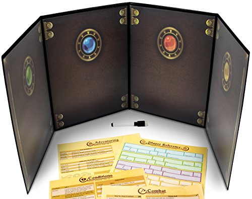 The Master's Tome 4-Panel Customizable GM Screen with Free Inserts by Stratagem (Black)