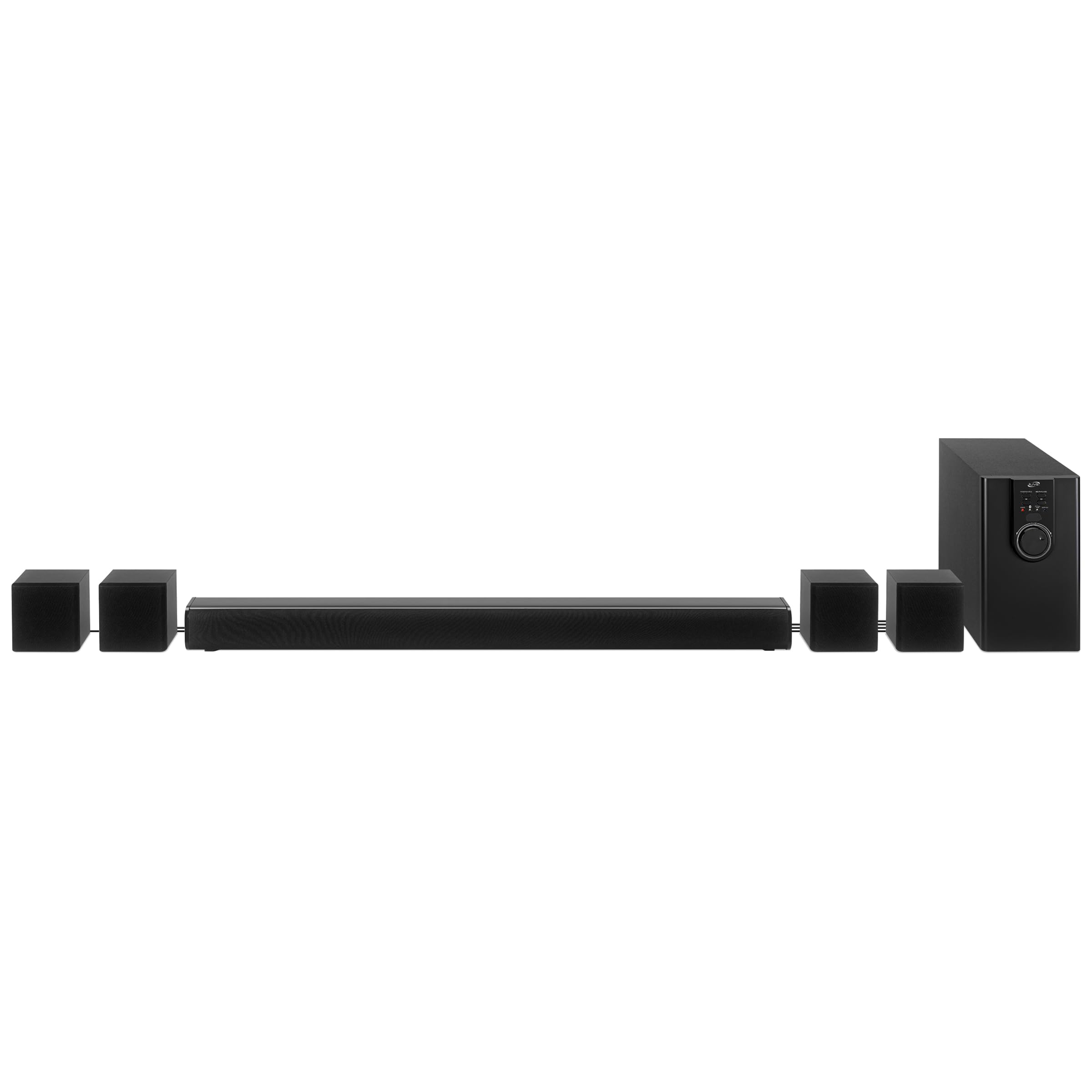 iLive Electronics 5.1 Home Theater System with Bluetooth, 6 Surround Speakers, Wall Mountable, Includes Remote, Black (IHTB159B)