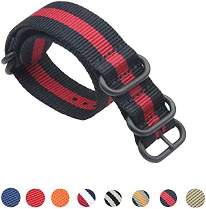Kortusa Nylon Watch Strap Replacement with Stainless Steel Buckle Fabric Watch Bands for Men Women
