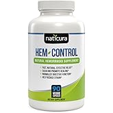 Naticura Hem-Control - Fast Effective Hemorrhoid Treatment Supplement - Powerful Formula to Promote Symptom Relief, Shrinking of Hemorrhoids, Ease Discomfort - 90 Vegan Capsules - Made in USA
