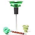 Douup Portable Bottle Hookah Stem, Hookah Shisha Set/Kit, Ceramic Shisha Bowl, Hookah Hose, Stem, Suitable for Glass Bottles, Wine, Champagne,Green