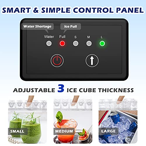 Commercial Ice Maker Machine, 70 LBS/24H Under Counter Large Ice