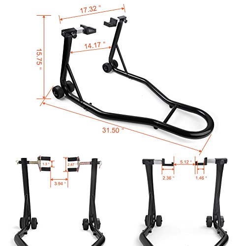 YITAMOTOR Universal Sport Bike Motorcycle Front & Rear Combo Wheel Lift Stand Swingarm Paddock