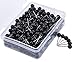 300 Pieces Map Tacks, 1/5 Inch Push Pins Plastic Beads Head Stainless Steel Wire for Office Marking, Hanging Pictures, Photos and Documents (Black)
