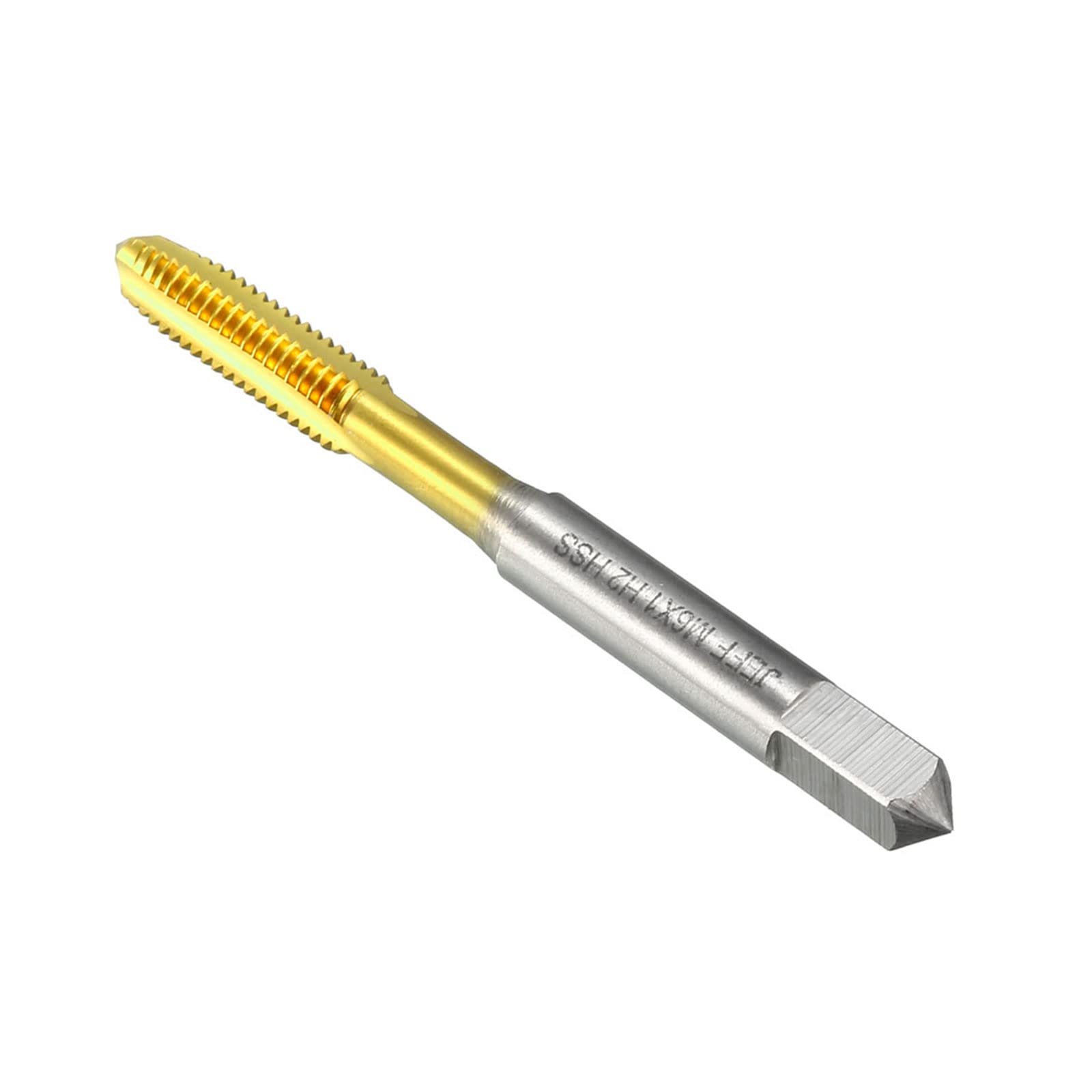 CoCud Thread Milling Taps, Metric M6 x 1 Thread, Titanium Coated Machine 3 Straight Flutes Screw Threading Tool - (Applications: for Tapping Drilling Machine), 1-Piece