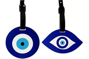 2Pack Silicone Luggage Tag with Japanese Great Wave Art Design, Privacy Cover and Loop, Travel ID Label for Suitcases (Evil E