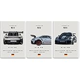 VejiA Car Poster Canvas Wall Art 911 GT Turbo Posters For Men Bedroom Aesthetics Decor (12x18, Unframed 2)