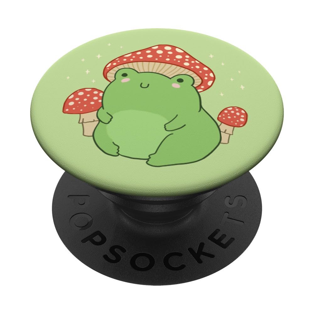 PopSockets Cute Frog Mushroom Hat - Cottagecore Aesthetic PopSockets Swappable PopGrip