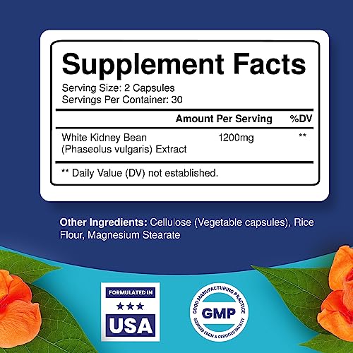 White Kidney Bean Carb Blocker 1200mg Equivalent White Kidney Bean