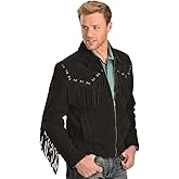 Quality Supply Western Cowboy Suede Jacket Men Traditional Buckskin Native American Beaded Brown Real Leather Fringe Jacket
