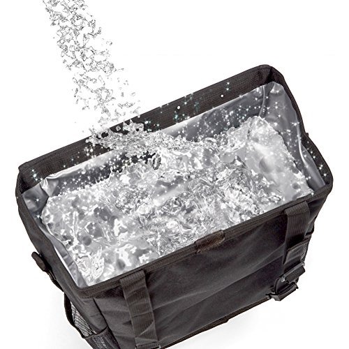 iKross Hanging Car Trash Organizer Bin Bag, Leakproof Auto Garbage Litter Storage Box with Cover Lid, Detachable Backseat Strap and Side Pockets - Black