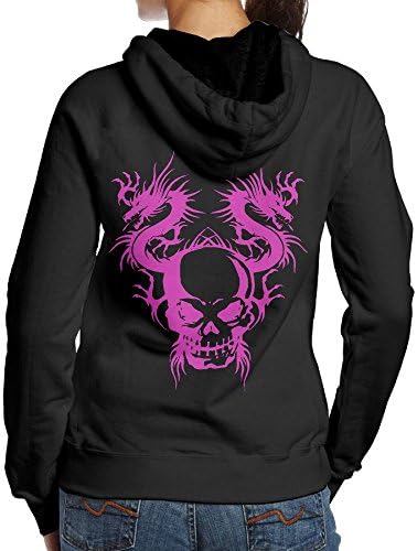 Skull Dragon Womens Hoodies Back Print Pullover Hood