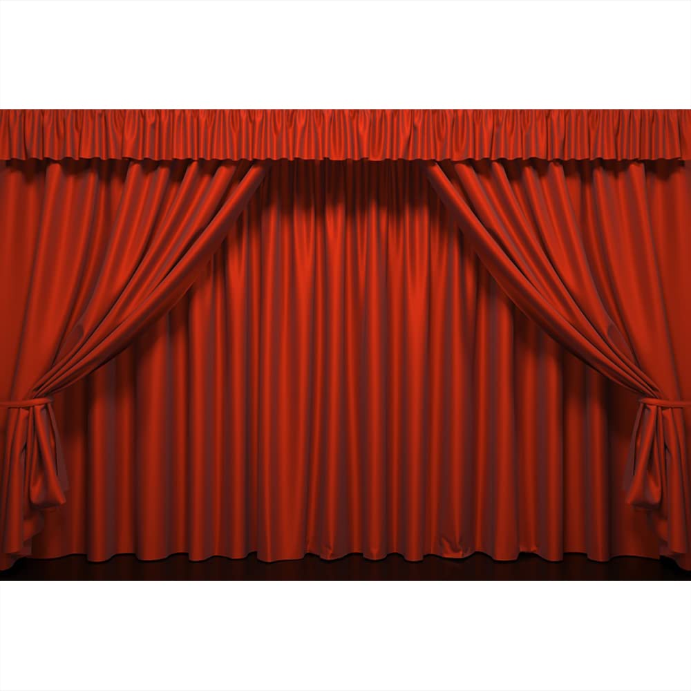 Aoihrraan 2,7x1,8m Vintage Stage Photography Backdrop Retro Curtain Concert Live Platform Drama Performance Show Background Disco Prom Party Grad Decoration Vlogger Portrait Photo Studio Video Props