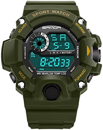 Wdnba Mens Watch Quartz Watches Military Watch Fashion Dive Men's Sport LED Digital Watch