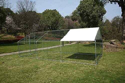 walnest Large Metal Chicken Coop Outdoor Fence Hen Run House Poultry Cage Living Space for Backyard Farm