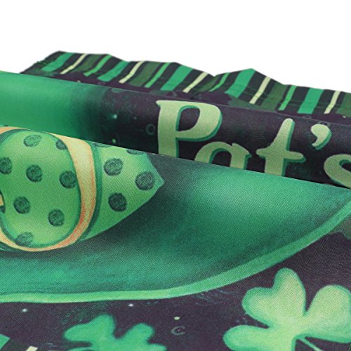 Getfitsoo Home Garden Shamrock Flag 12 x 18 Inch Decorative St Patrick Day Sleeve Hat Clover House Flag(Happy St Pat's) - Thumbnail 3