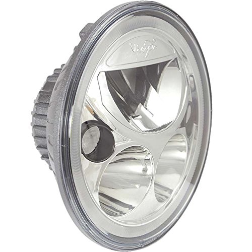Vision X Lighting (XMC-7RD) 7" Round Vortex Motorcycle LED Headlight w/ Low-High-Halo, Single Light, Polished Chrome Face