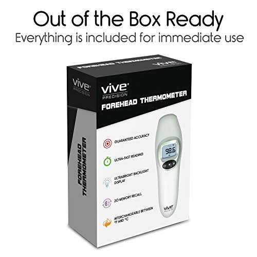 Vive Precision Temporal Artery Thermometer Forehead, Temple Fever Temp Checker For Kids