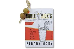 Noble Mick's Bloody Mary Drink Mix, Made in the USA, Powder Drink Mix, Net Wt 0.35 oz per Packet, 25 calories per Packet, Bundle of 6, Single Serve Packets