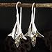 Huayang| One Pair Elegant Orchid Earrings 925 Sterling Silver Women Gift Wedding Engagement Party