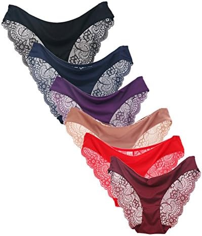 TimNas Womens Sexy Lace Panties Ladies Seamless Hipster Underwear Pack