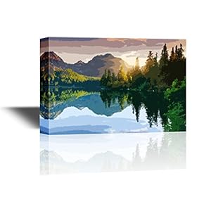 Landscape with Mountain and Forest by a Lake