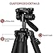 ESDDI UPDATED Camera Tripod 67''/170cm Lightweight Portable Travel Tripod for Camera with Phone Holder and Quick Release Plate for Canon Nikon Sony Samsung Olympus with Carrying Bag Load Capacity 11lb
